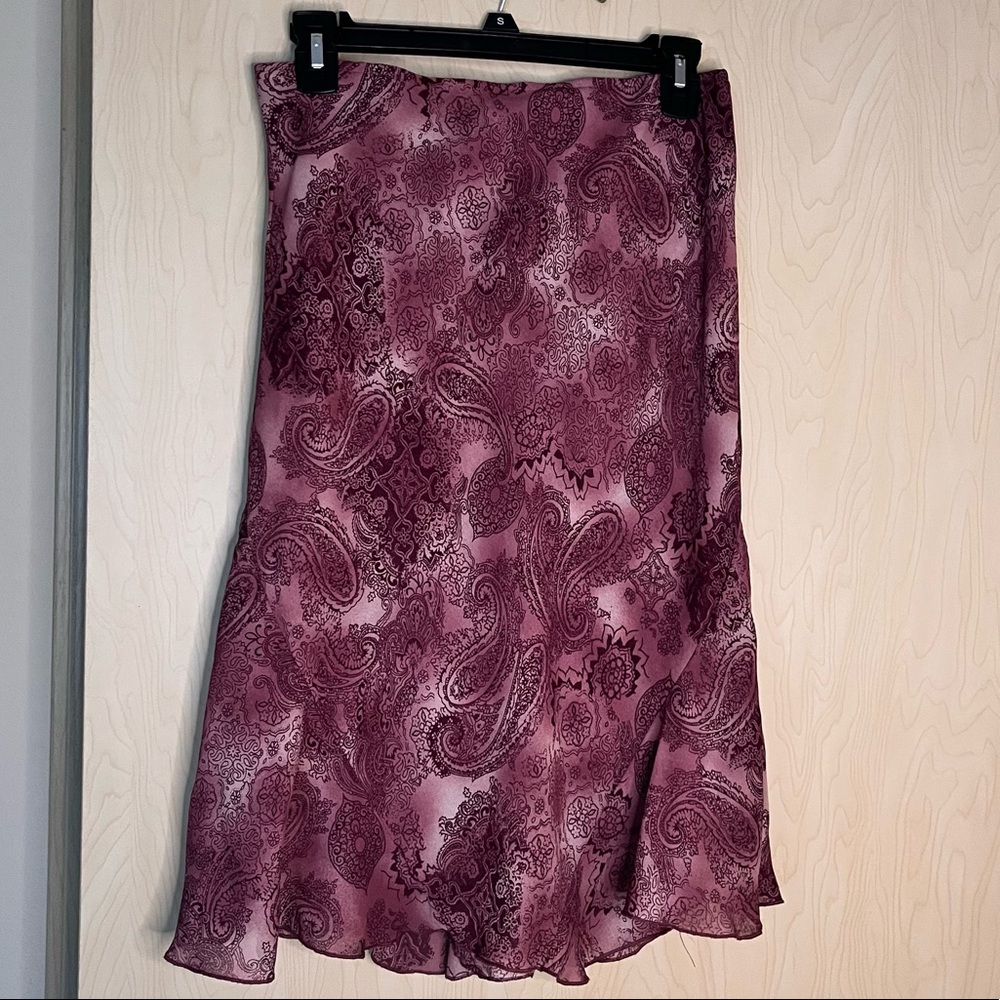Pink Flowy Mid-Length Skirt